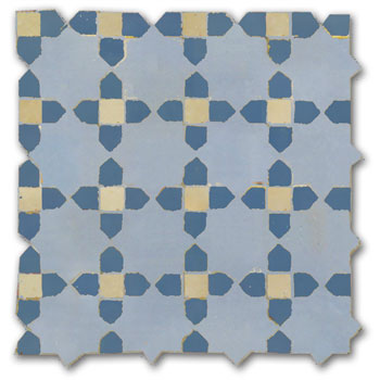 Mosaic House Moroccan tile Tanger C 17-2-11 Light Blue,   Beige,   Sky Blue,    solid zellige, mosaic, zellij, field, pattern, glaze, stars, classic 